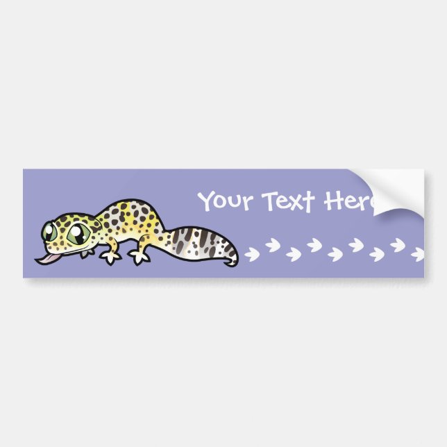 Cartoon Leopard Gecko Bumper Sticker (Front)