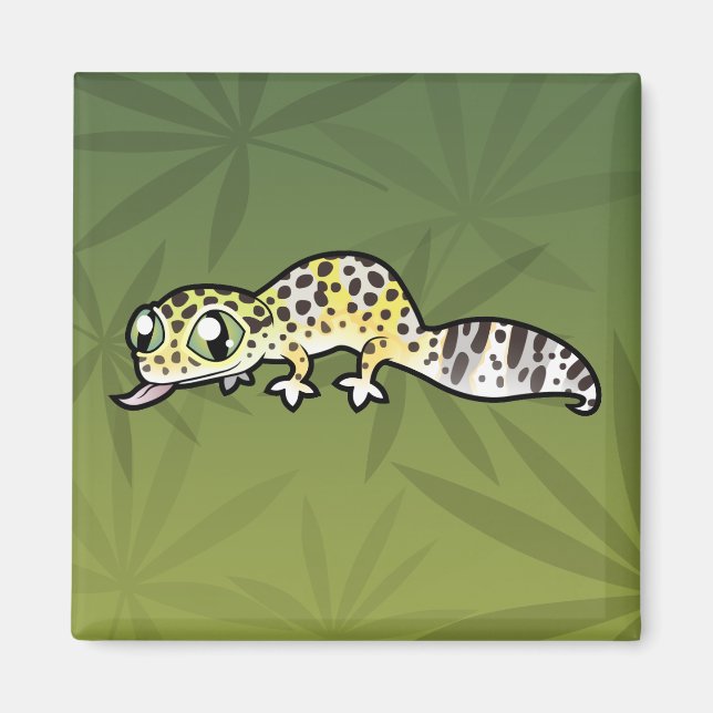 Cartoon Leopard Gecko Magnet (Front)