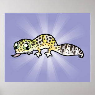 Cartoon Leopard Gecko Poster