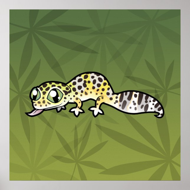 Cartoon Leopard Gecko Poster (Front)