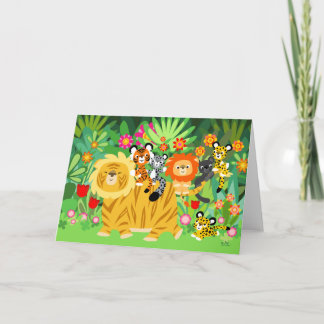 Cartoon Liger and Friends Greeting Card