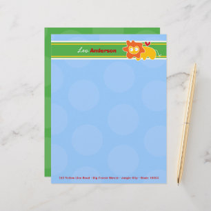 Cartoon Lion Fun Personal Custom Letterhead