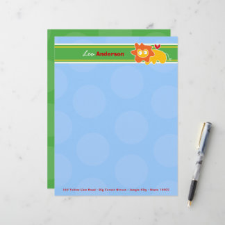 Cartoon Lion Fun Personal Custom Letterhead