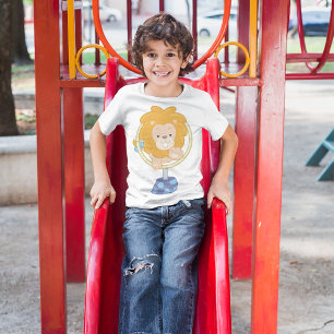 Cartoon Lion Jumping Through Ring T-Shirt