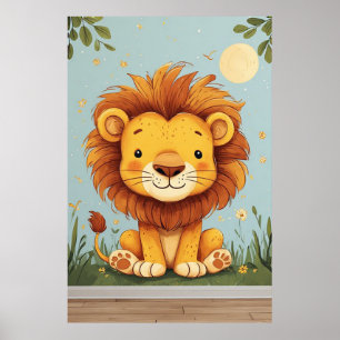 Cartoon Lion kids wall art