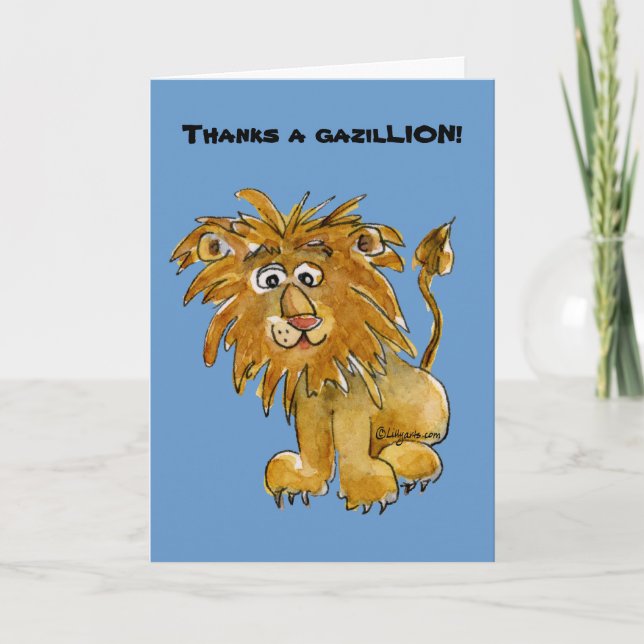 Cartoon Lion Thank You Cards (Front)