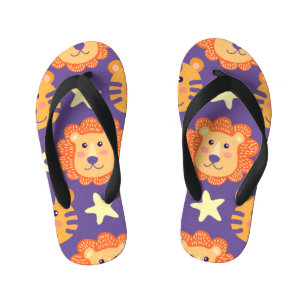 Cartoon Lions & Tigers: Vintage Kid's Jandals
