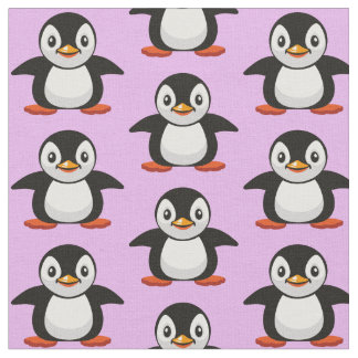 cartoon little penguin fabric