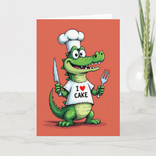 Cartoon Lizard Birthday Card