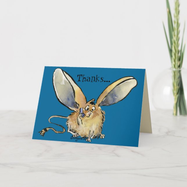 Cartoon Long Eared Jerboa Card (Front)