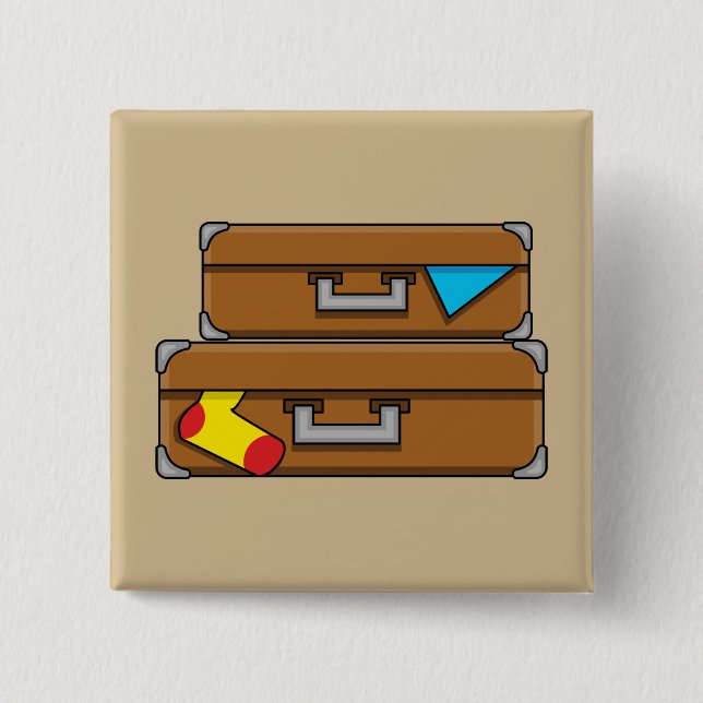 Cartoon Luggage 15 Cm Square Badge (Front)