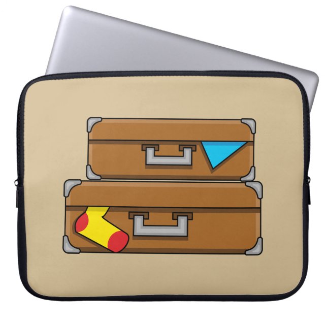 Cartoon Luggage Laptop Sleeve (Front)