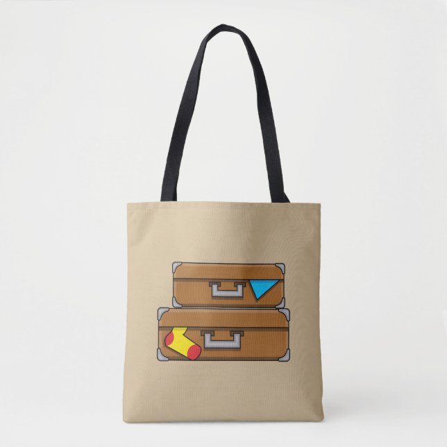 Cartoon Luggage Tote Bag (Front)