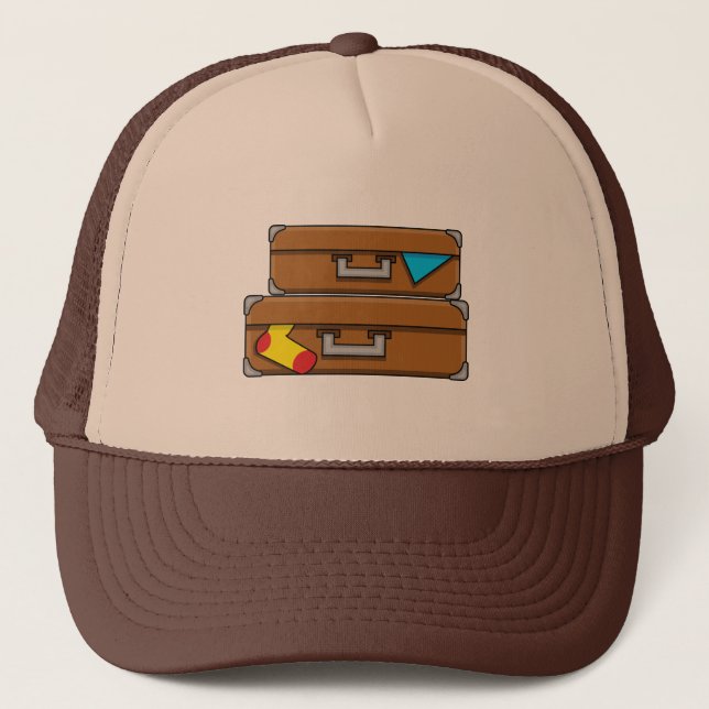 Cartoon Luggage Trucker Hat (Front)