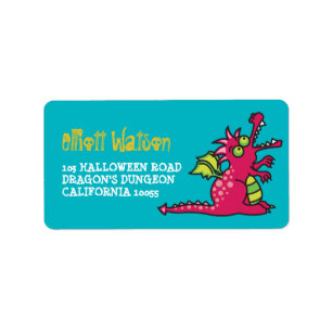 Cartoon Magic Dragon Halloween Address Labels