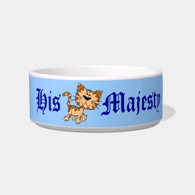 Cartoon male cat walking. bowl (Front)