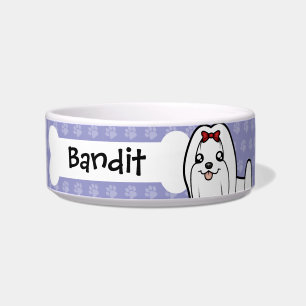 Cartoon Maltese (show cut) Bowl