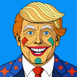 Cartoon Man  Dartboard<br><div class="desc">A cartoon man with blonde hair with a clown face smiling wearing a suit.</div>