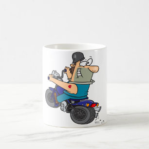 Cartoon Man On A Motorcycle Mug