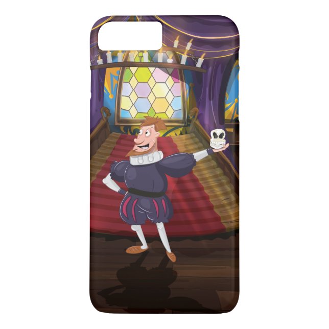 Cartoon man reciting shakespeare play. Case-Mate iPhone case (Back)