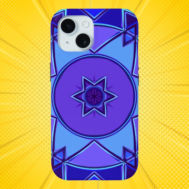 Cartoon Mandala Blue and Purple Case-Mate iPhone Case (Creator Uploaded)