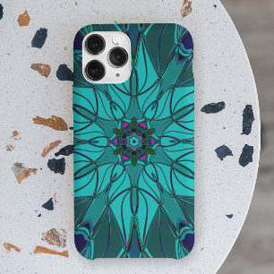 Cartoon Mandala Flower Blue Case-Mate iPhone Case