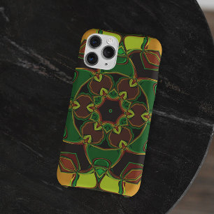 Cartoon Mandala Flower Green Yellow and Orange Case-Mate iPhone Case