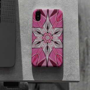 Cartoon Mandala Flower Pink and White Case-Mate iPhone Case