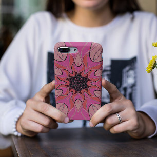 Cartoon Mandala Flower Pink Case-Mate iPhone Case