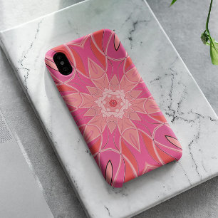 Cartoon Mandala Flower Pink Case-Mate iPhone Case