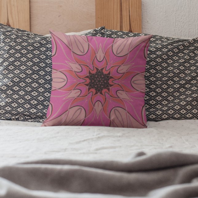 Cartoon Mandala Flower Pink Cushion (Creator Uploaded)