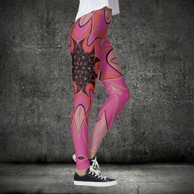Cartoon Mandala Flower Pink Leggings (Creator Uploaded)