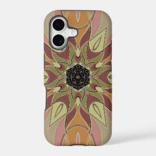 Cartoon Mandala Flower Red Orange and Yellow