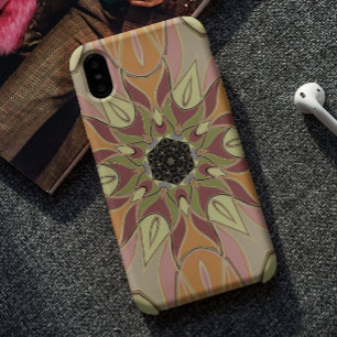 Cartoon Mandala Flower Red Orange and Yellow Case-Mate iPhone Case