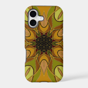 Cartoon Mandala Flower Yellow and Green