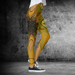 Cartoon Mandala Flower Yellow and Green Leggings<br><div class="desc">This funky mandala flower design features yellow and green in a cartoon style. Trippy geometric visuals for the modern hippie or lover of vibrant colours!</div>