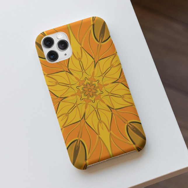 Cartoon Mandala Flower Yellow Case-Mate iPhone Case (Creator Uploaded)