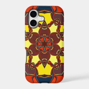 Cartoon Mandala Flower Yellow Orange and Blue