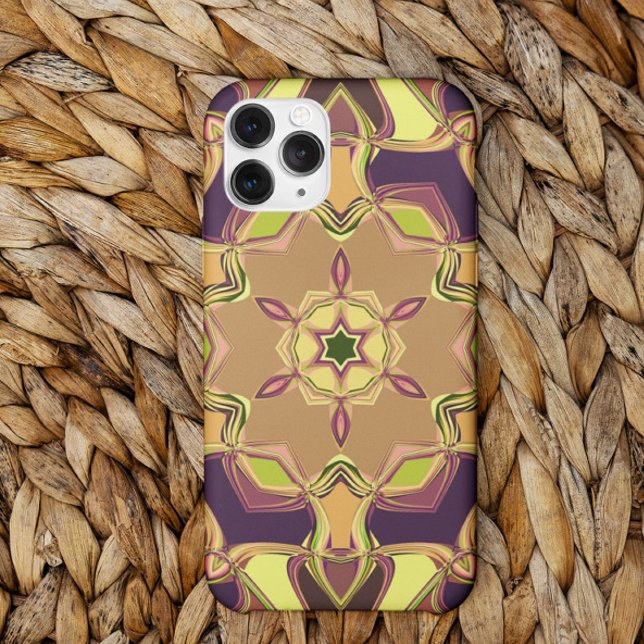 Cartoon Mandala Flower Yellow Purple and Orange Case-Mate iPhone Case (Creator Uploaded)