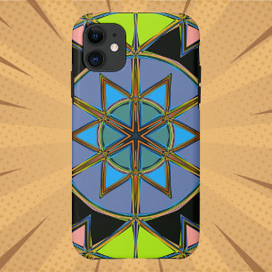 Cartoon Mandala Green Blue and Orange Case-Mate iPhone Case