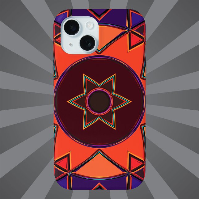 Cartoon Mandala Purple and Orange Case-Mate iPhone Case (Creator Uploaded)
