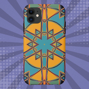 Cartoon Mandala Yellow Blue and Orange Case-Mate iPhone Case