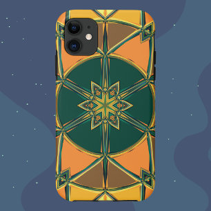 Cartoon Mandala Yellow Orange and Green Case-Mate iPhone Case
