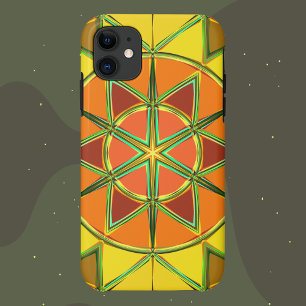 Cartoon Mandala Yellow Orange and Green Case-Mate iPhone Case