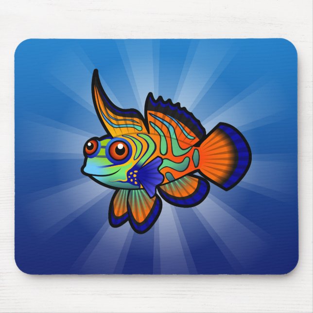 Cartoon Mandarin / Dragonet Fish Mouse Pad (Front)