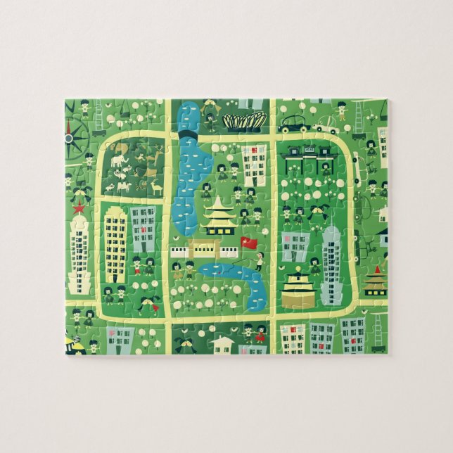 Cartoon Map of Beijing Puzzle (Horizontal)