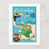 Cartoon Map of Colombia
