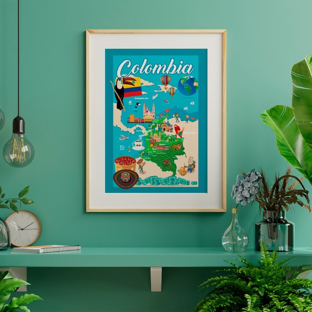 Cartoon Map of Colombia Poster (Creator Uploaded)