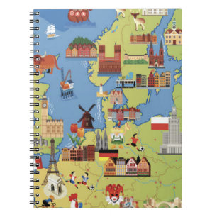 Cartoon Map of Europe Notebook