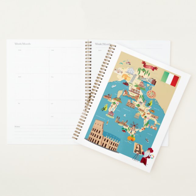 Cartoon Map of Italy Planner (Display)